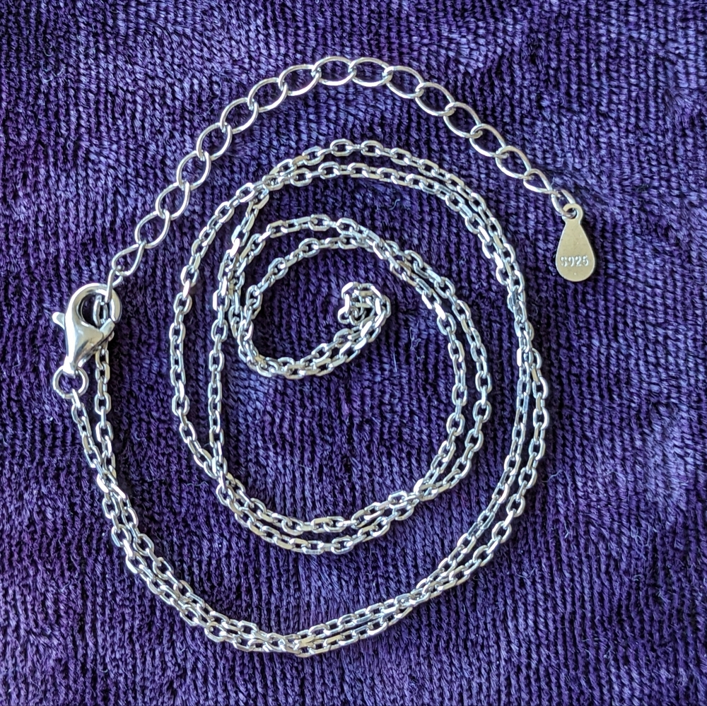 New 925 Sterling Silver Chain Necklace With Extension